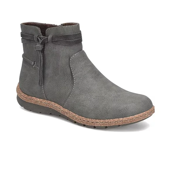 BOC by Born Women Addi Gray Flat Ankle Boots Booties Size 6 - Picture 1 of 9